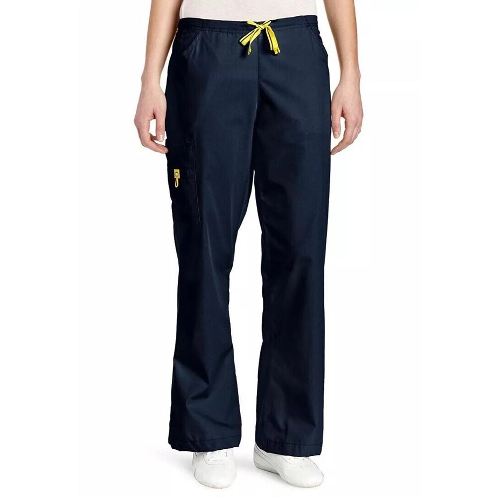 WonderWink Women's 6-Pocket Flare Leg Pant Blue Size MP